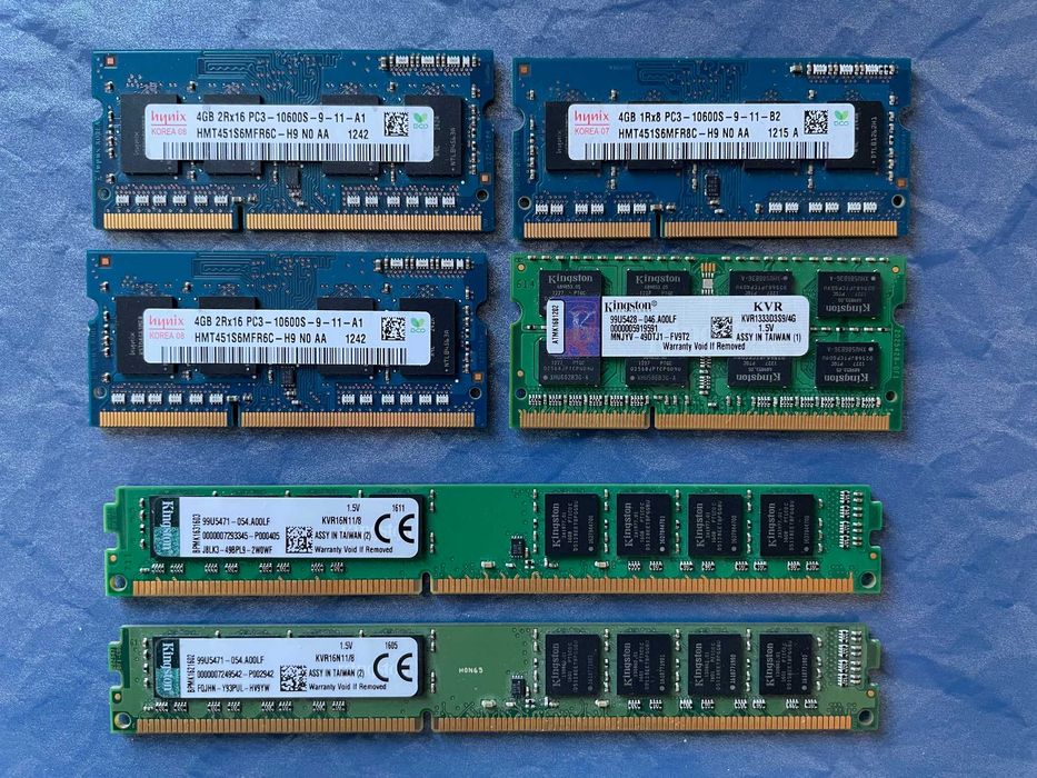 Оперативна пам'ять DDR3 Hynix Kingston 1333 1600 4GB 8GB ноут ПК