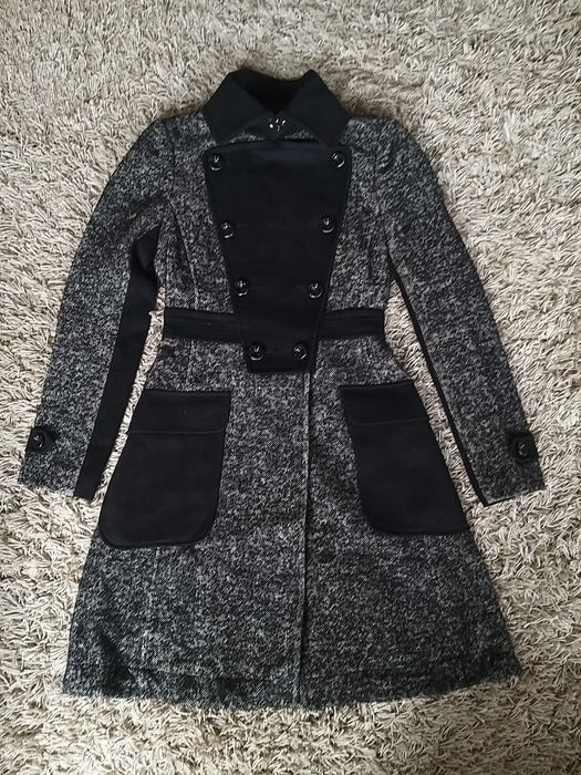 Karen Millen płaszcz z wełną, moherem i alpaką rozm. 34  elegancki  zi