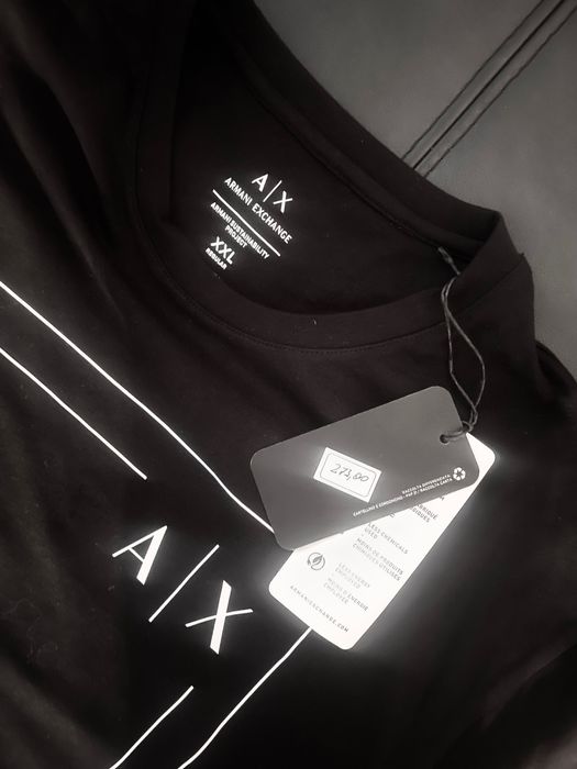 Czarny , oryginalny longsleeve Armani Exchange