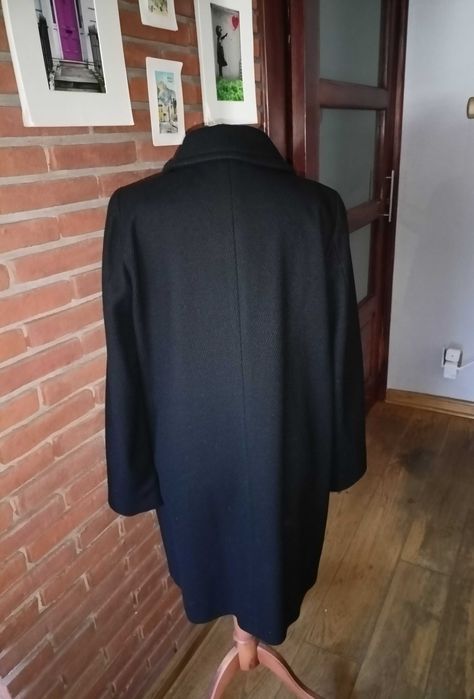 Max Mara czarny flauszowy płaszczyk 44