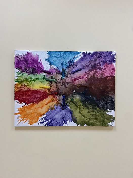 3 telas pintadas com cera
