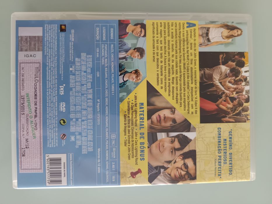 DVD cidades de papel