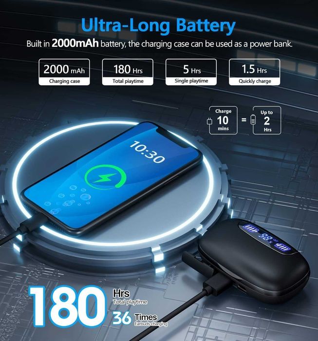 Słuchawki Douszne Blouetooth U-AIR4 Czarne MegaBass