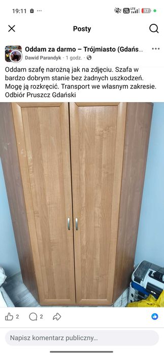 Szafa narożna oddam 2 sztuki