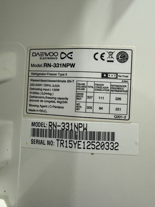Frigorífico Combinado DAEWOO