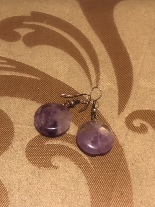Серьги из натурального аметиста