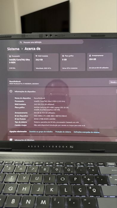 ASUS Vivobook Pro 15 OLED | Ultra 9 | RTX 4060 8GB | 24GB | 1TB