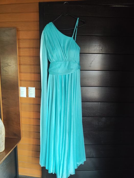 Vestido longo azul Tiffany