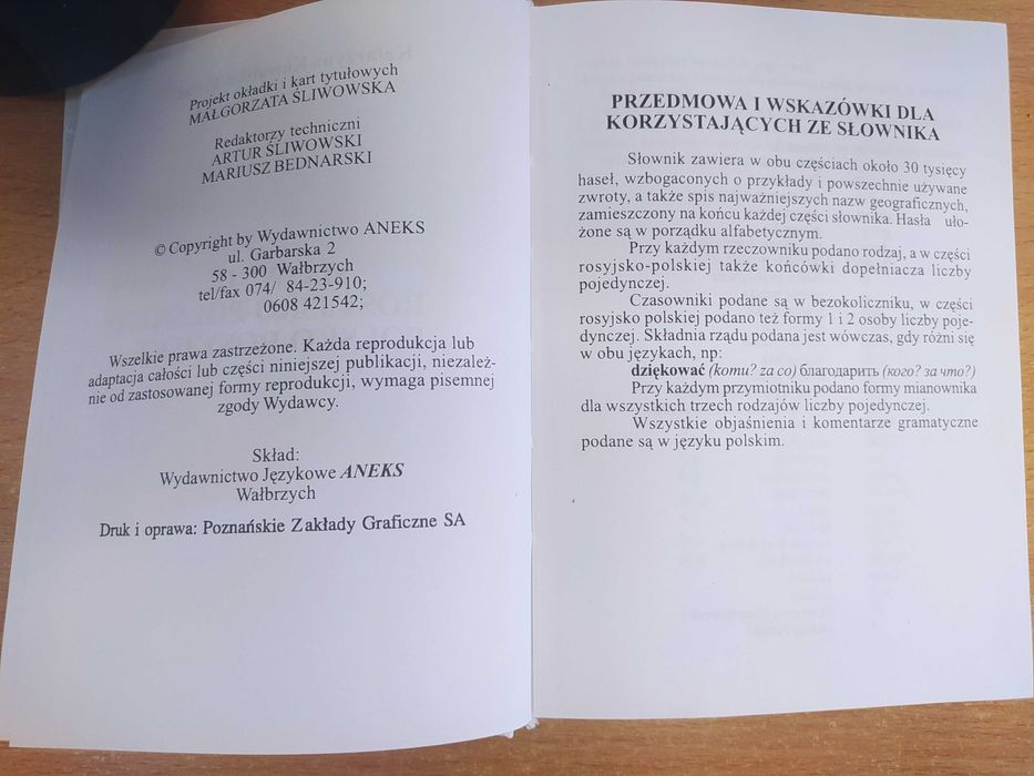 słownik polsko - rosyjski, rosyjsko - polski (mały)