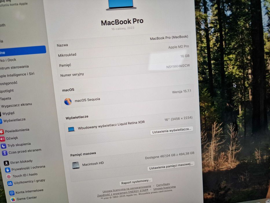 Macbook PRO 16 2023/ M2 PRO/ 16GB/ 512GB/ Space Gray/ 30 cykli/ Grad A