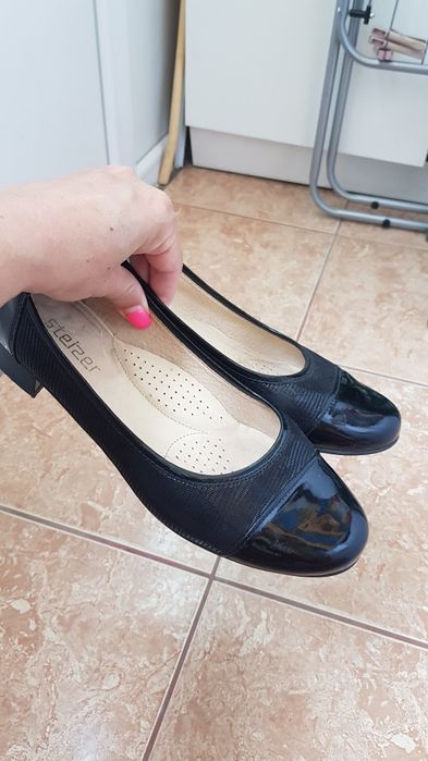 Красивые кожаные черные туфли балетки кожа шкiряні туфлі шкіра чорні