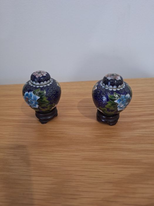 Conjunto de 3 Miniaturas Cloisonné