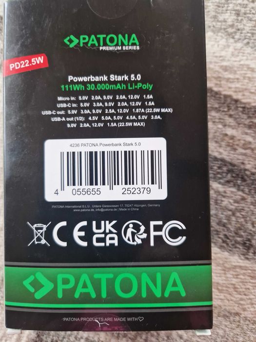 Powerbank Patona 30 000mAh