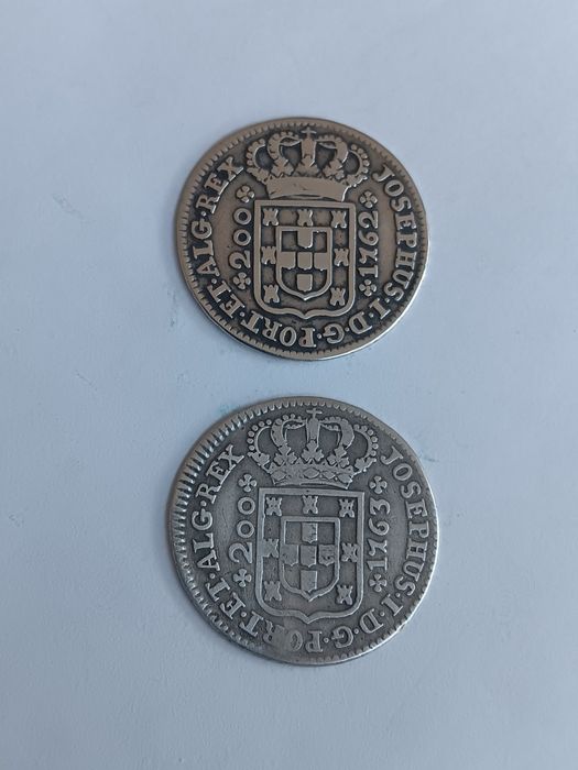 2 moedas prata de 12 vinténs  de  D. José l