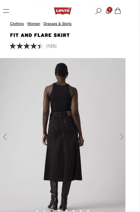 Чорна спідниця Levi’s