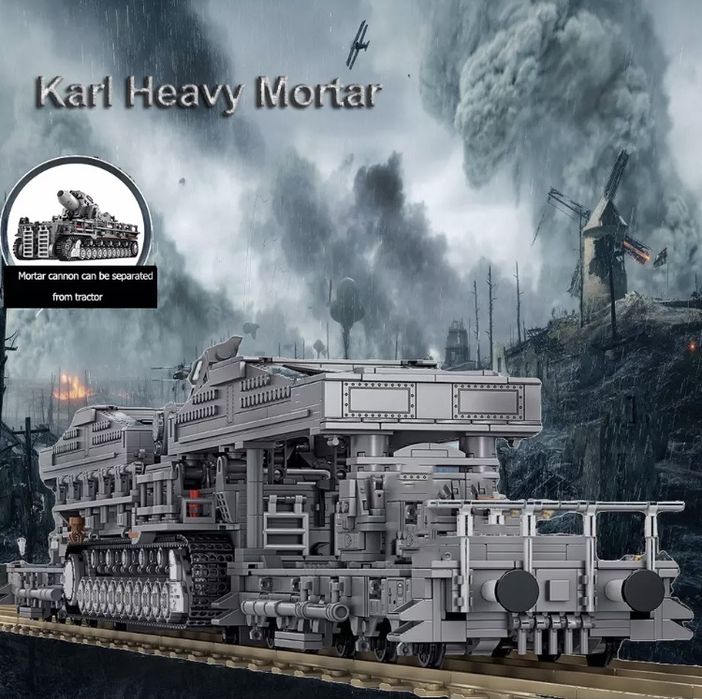 Klocki 4158 szt Karl Gerät Moździerz II Wojna