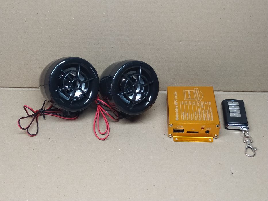 Колонки мото БЛЮТУЗ AUX/MP3/FM сигнализация