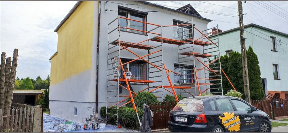 Mycie elewacji malowanie elewacji, hale .hala,natryskowo,papowanie
