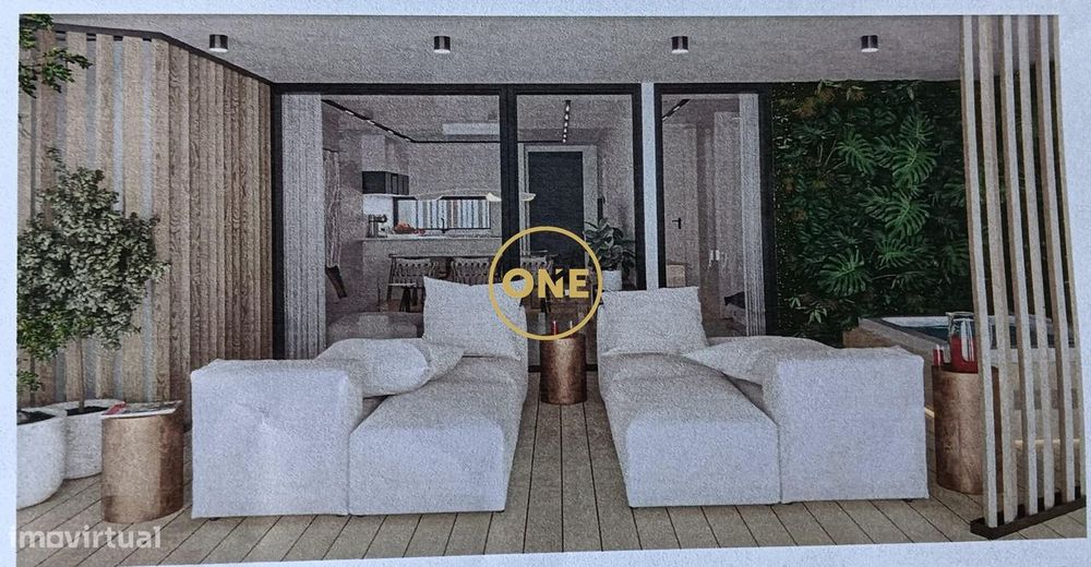 Apartamento T1 com piscina no rooftop, a 5 min a pé da praia da Oura -