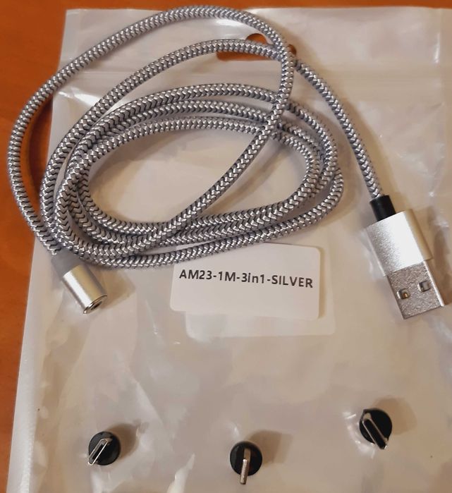 Kabel magnetyczny USB do szybkiego ładowania, 3 końcówki