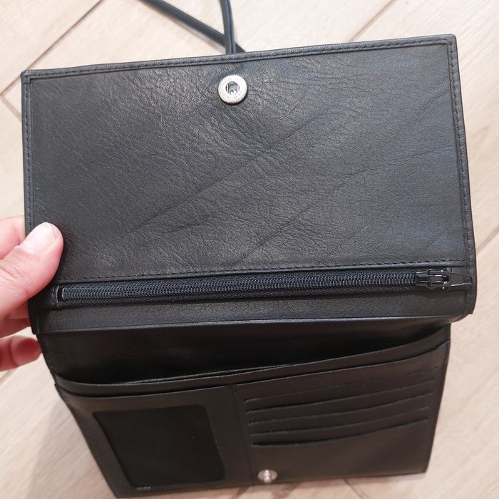 NIEUŻYWANA torebka skórzana czarna z portfelem esquire