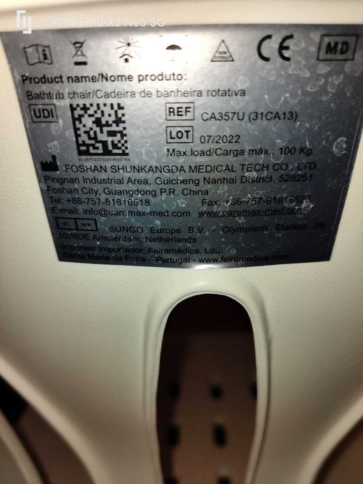 Cadeira de Banho Giratória de 360º