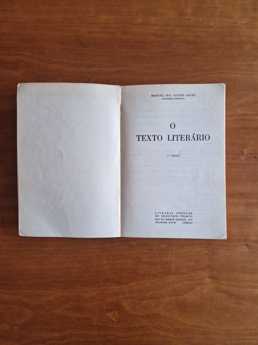 Livro didático "O Texto Literário", Manuel dos Santos Alves
