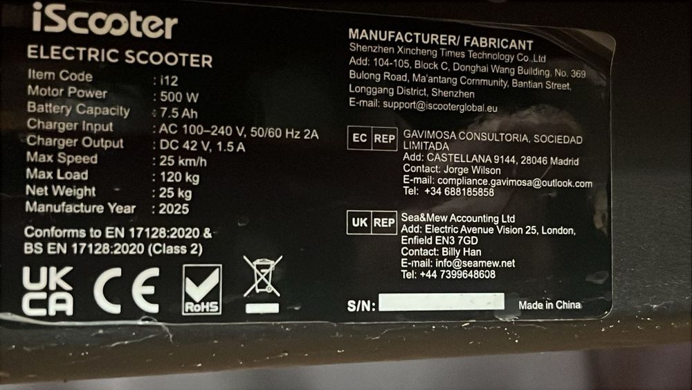 Trotinete iScooter i12 500w