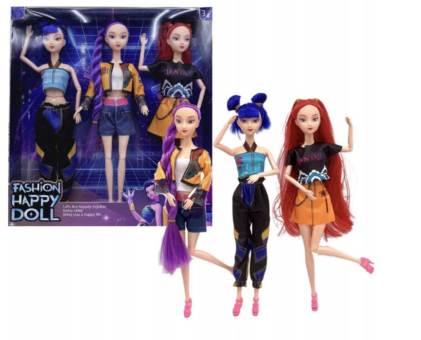 Lalki K-POP Demon Hunters Huntrix Rumi Mira Zoey 3-szt z muzyką