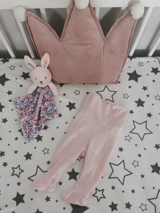 Różowe półśpiochy H&M spodenki półśpioszki legginsy 50 56