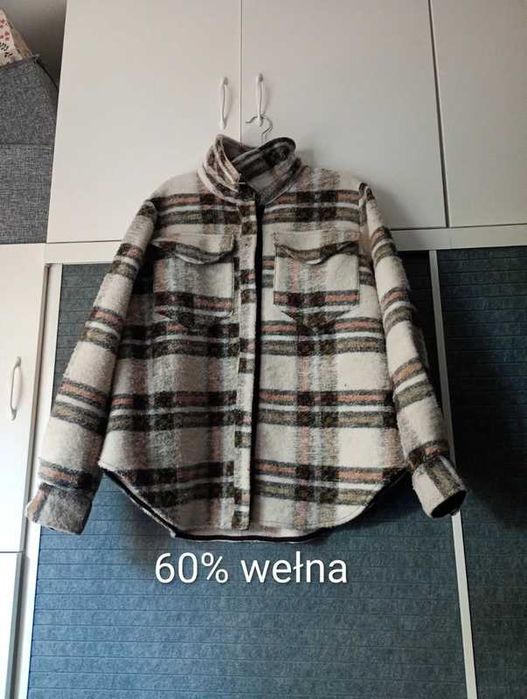Wełniana kurtka bluza w kratę