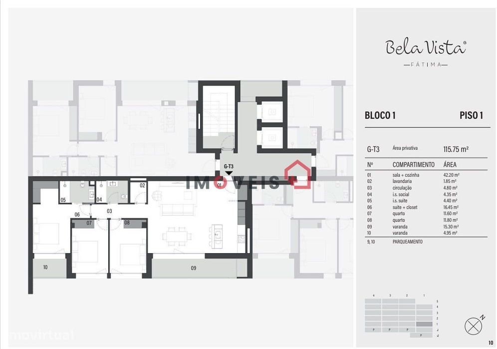 Apartamento T3 - Bela Vista Fátima