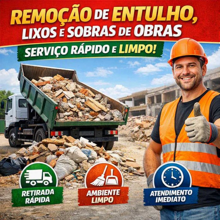 Remoção de entulho, lixo e sobras de obras - serviço rápido e limpo!
