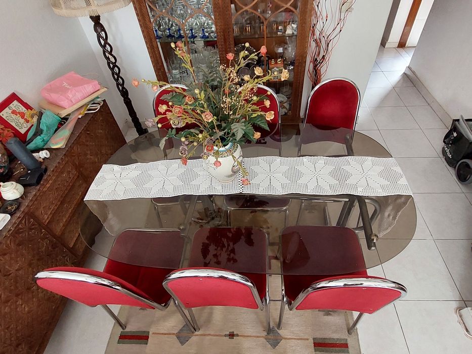 Mesa jantar em vidro