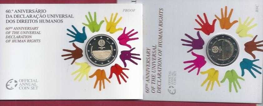 Euros   Portugal   2 Euros   Proof  60º Aniversario Direitos Humanos