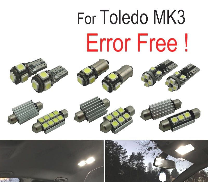 KIT COMPLETO 12 LAMPADAS LED INTERIOR PARA SEAT TOLEDO MK3 5P 5P2 05-09