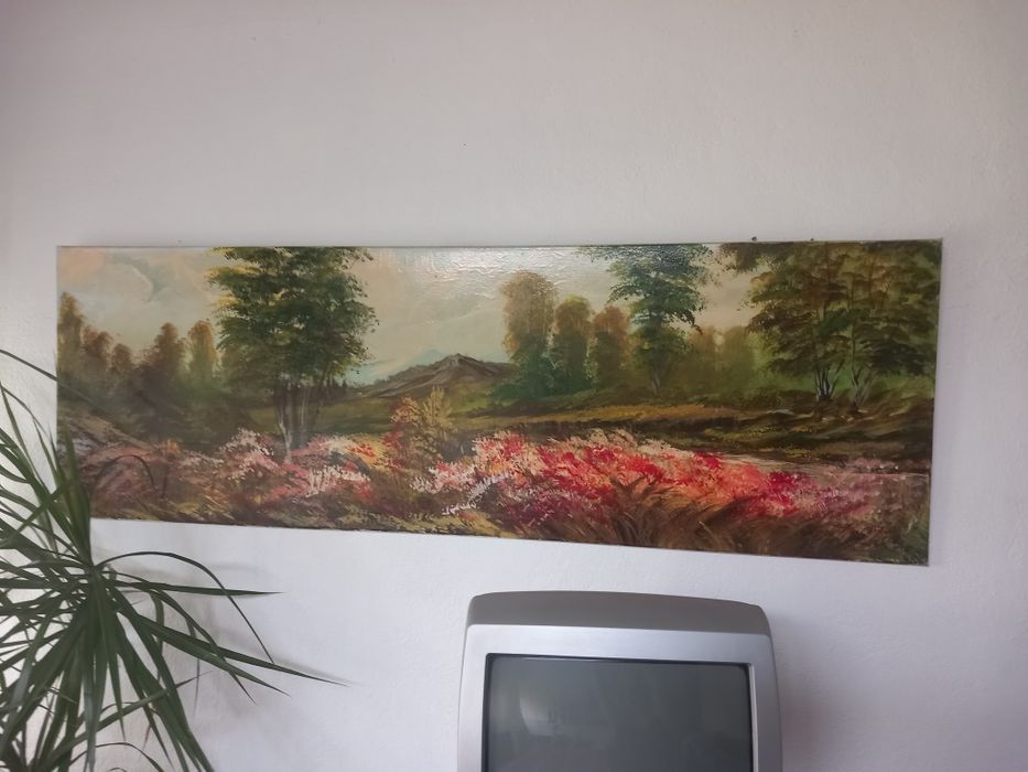 Quadro pintado à mão e tela buda