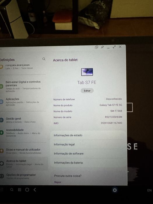 Tablet samsung tab s7 FE