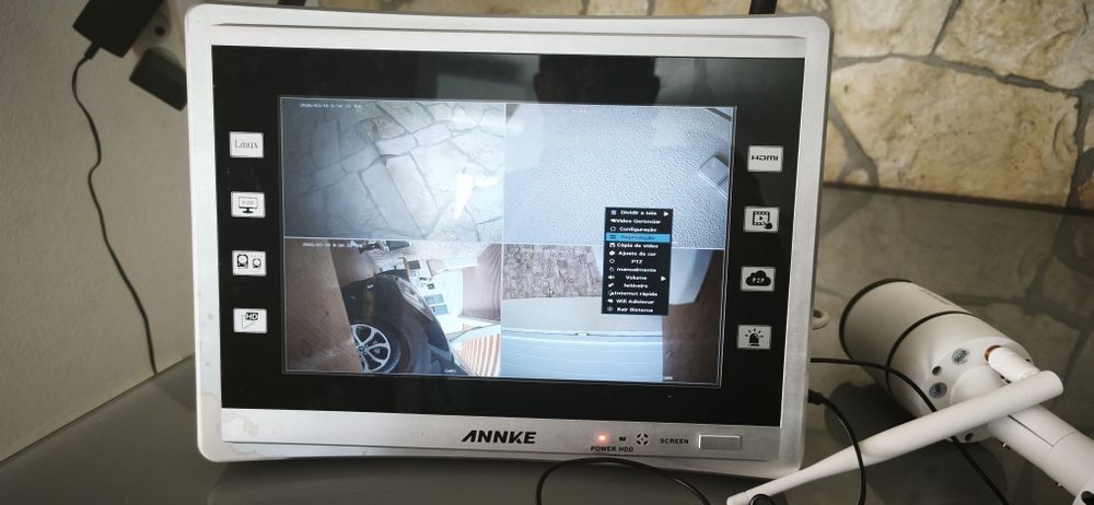 Sistema NVR Wi-Fi com 4 câmara 1 monitor 1 disco de 1 TB
