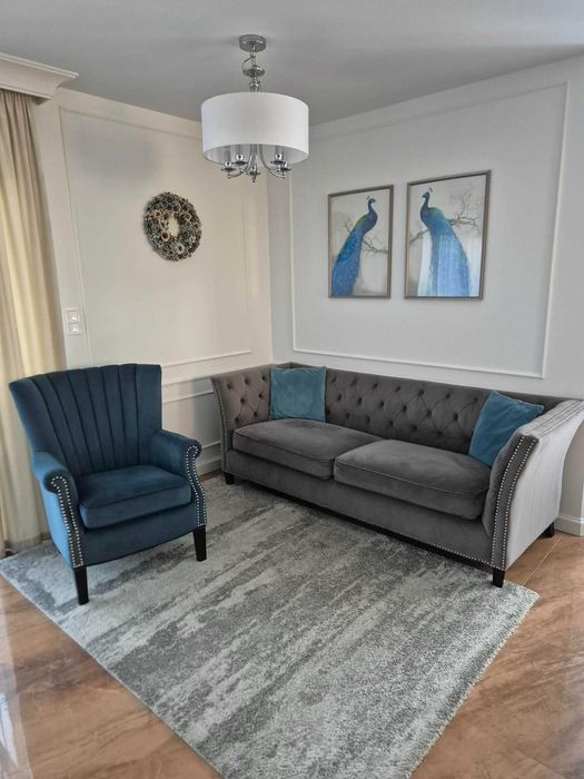 Zestaw sofa i fotel + obrazy Chesterfield Modern