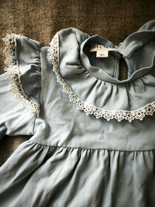 Sukienka bawełniana Helen 86 błękitna