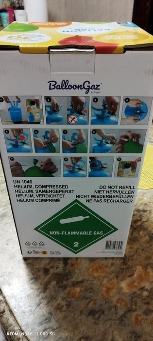 Botija de hélio para festa