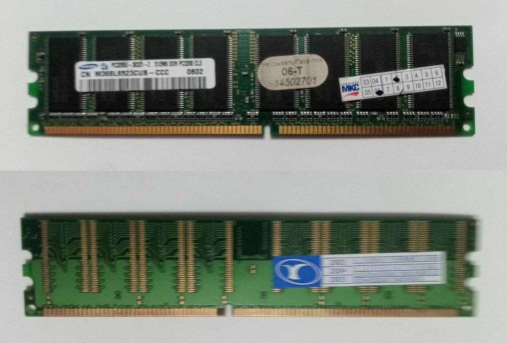 Планки оперативной памяти DDR1 PC400 для старых компьютеров