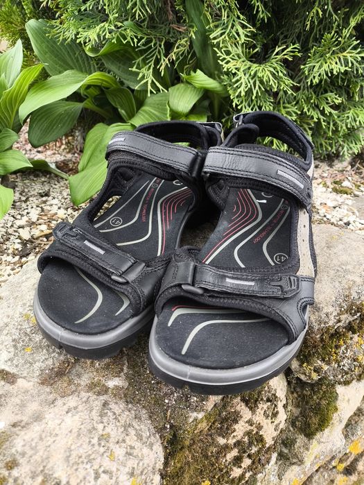 Sandały Damskie ECCO Offroad Skórzane Trekkingowe Czarno-Szare Rozmiar 41 Wkładka 26cm