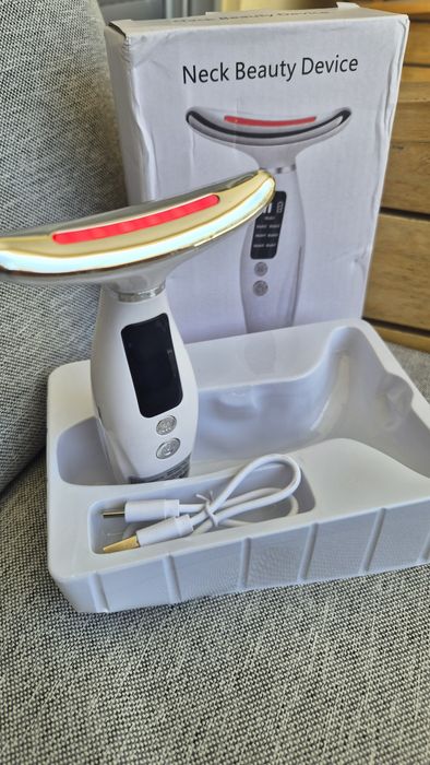 Massajador de pescoço e rosto com luz LED