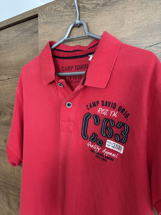 Czerwona koszulka polo Camp David C-63 Limited Edition (Rozmiar XL)