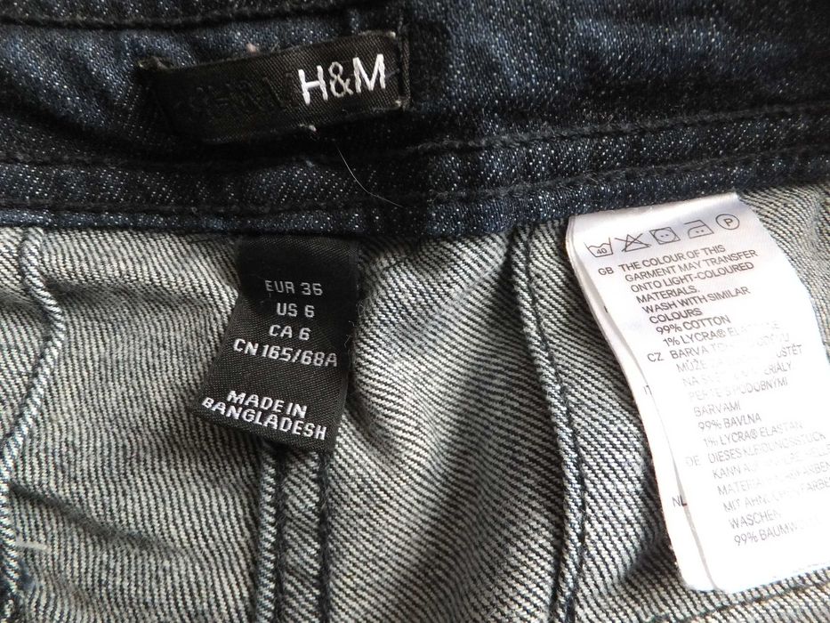 Spodnie H&M jeans denim ciemne granatowe rozmiar 36 długie