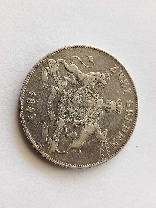 2 Guldeny 1847 Wintenbergia Wilhelm l Srebro