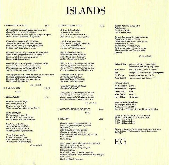 King Crimson - - - - - Islands - - - - - CD