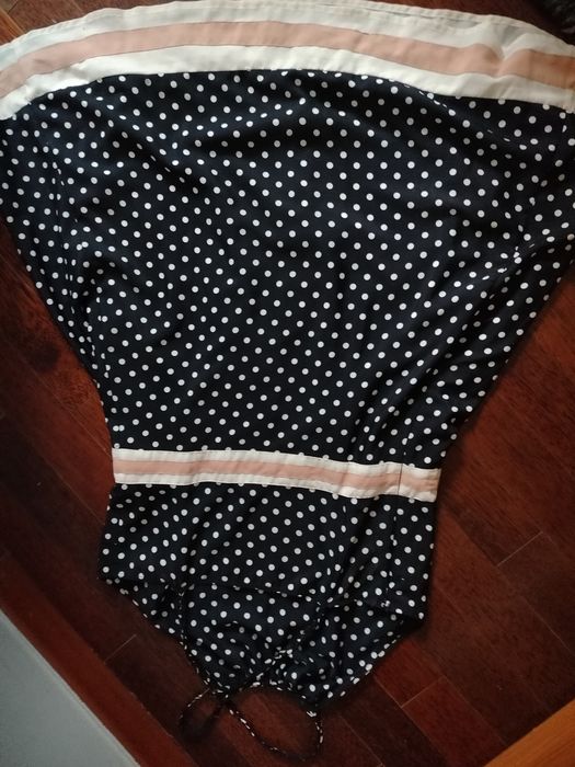 Elegancka sukienka w groszki roz M na wesele